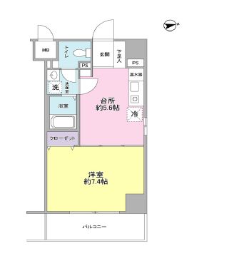 ヴェルデ東日本橋　704号室　間取り