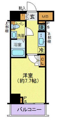 ジェノヴィア東日本橋駅前グリーンヴェール　602号室　間取り