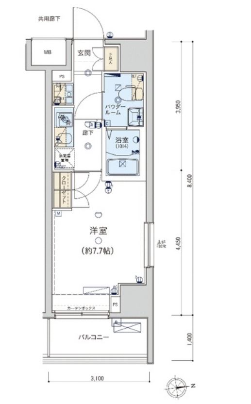 ジェノヴィア東日本橋駅前グリーンヴェール　601号室　間取り
