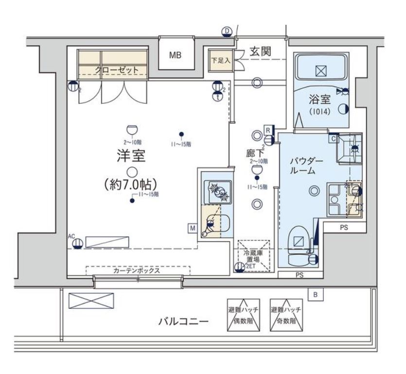 ジェノヴィア東日本橋駅前グリーンヴェール　1304号室　間取り