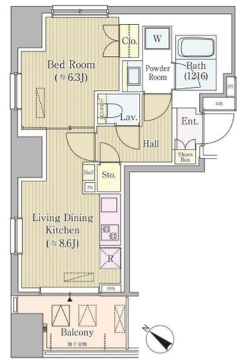 グランスイート東日本橋スクウェア　201号室　間取り