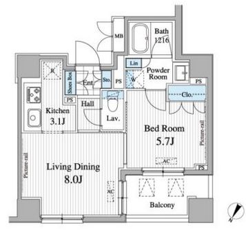 セレサ東日本橋　401号室　間取り