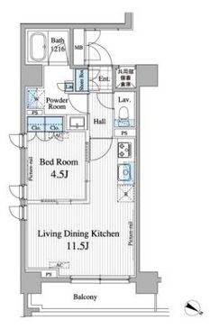 セレサ東日本橋　704号室　間取り