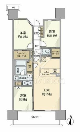 シティテラス東陽町　510号室　間取り