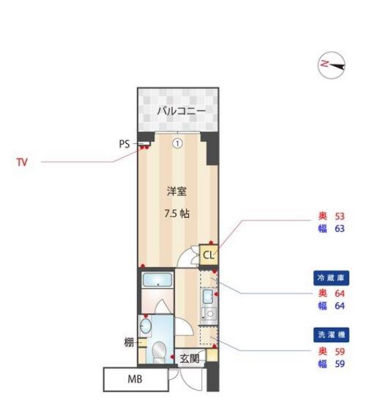 MFPRコート木場公園　215号室　間取り