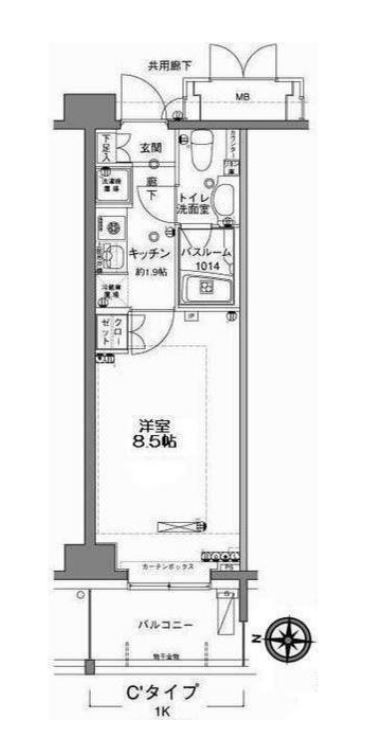 MFPRコート木場公園　307号室　間取り