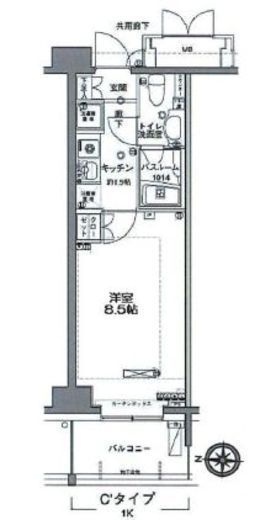 MFPRコート木場公園　1005号室　間取り