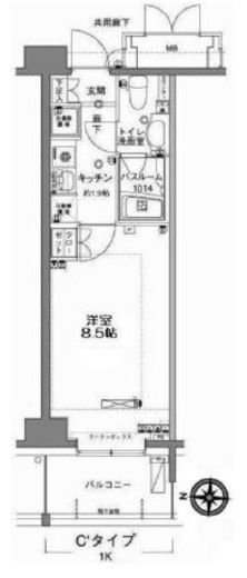 MFPRコート木場公園　1207号室　間取り