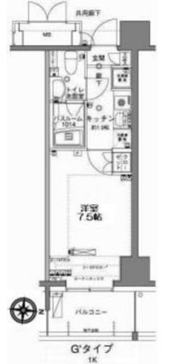 MFPRコート木場公園　1314号室　間取り