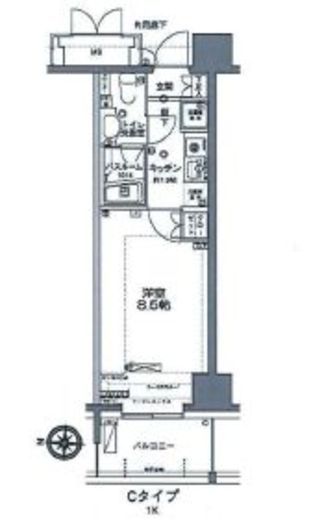 MFPRコート木場公園　1406号室　間取り