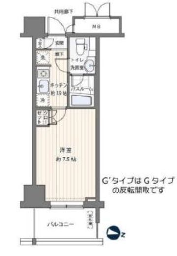 ＭＦＰＲコート木場公園　1416号室　間取り