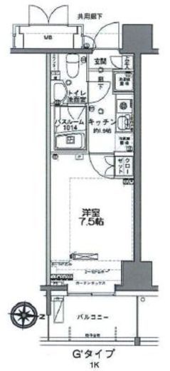 ＭＦＰＲコート木場公園　1419号室　間取り