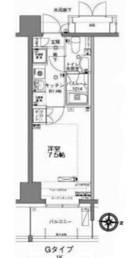 MFPRコート木場公園　217号室　間取り