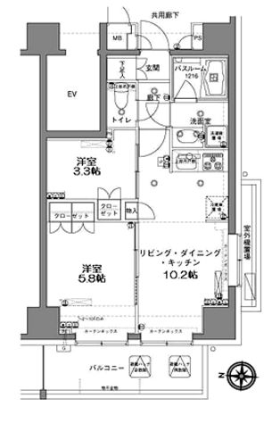 ＭＦＰＲコート木場公園　401号室　間取り