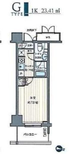 ＭＦＰＲコート木場公園　521号室　間取り