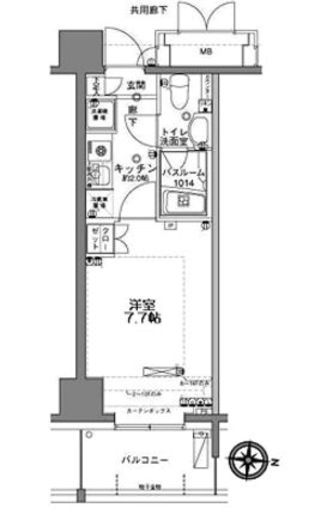 ＭＦＰＲコート木場公園　613号室　間取り