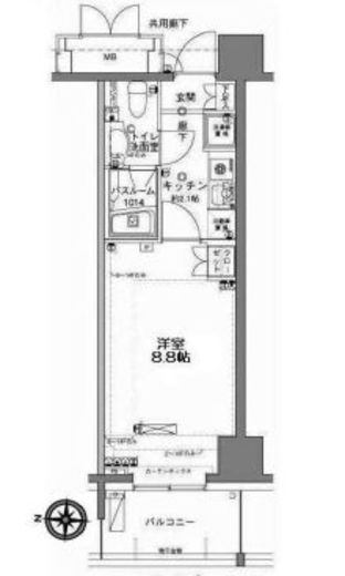 ＭＦＰＲコート木場公園　810号室　間取り
