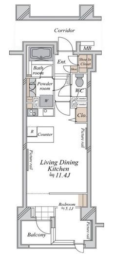 セントラルレジデンス九段下シティタワー　1002号室　間取り