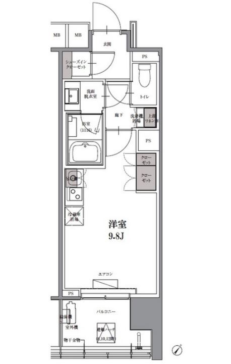 SKナインティ門前仲町　806号室　間取り
