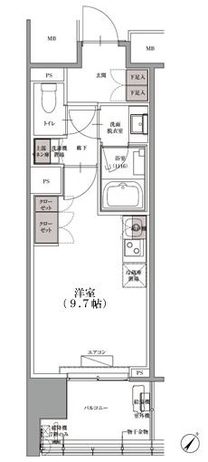 SKナインティ門前仲町　1204号室　間取り