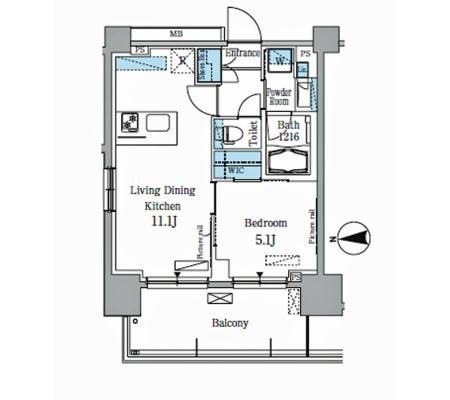 パークアクシス木場　807号室　間取り