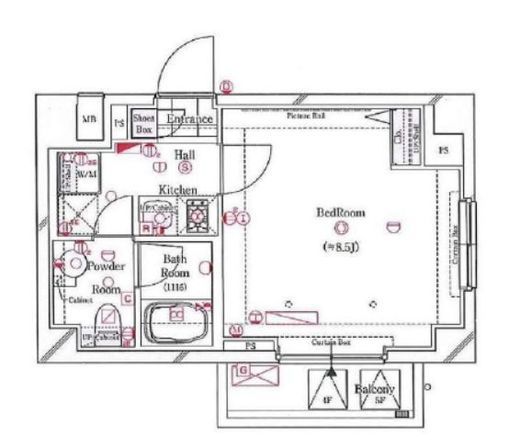 ガリシア菊川エストゥディオ　408号室　間取り
