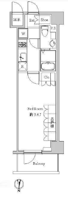 スペーシア住吉　502号室　間取り