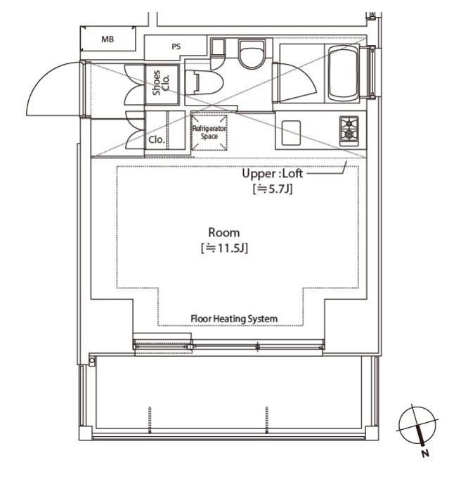 カスタリア中延　301号室　間取り