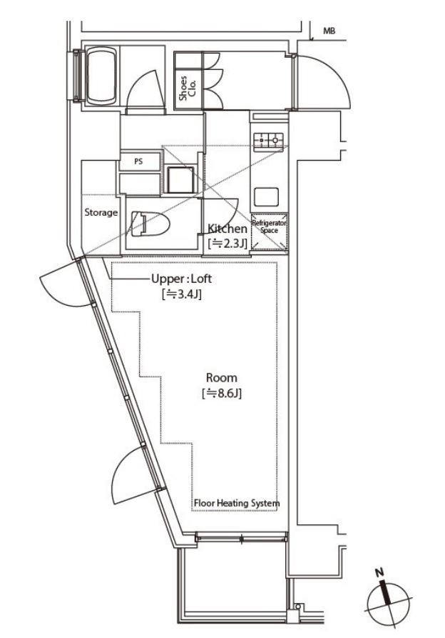 カスタリア中延　707号室　間取り