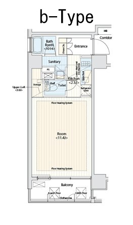 カスタリア中延　1207号室　間取り