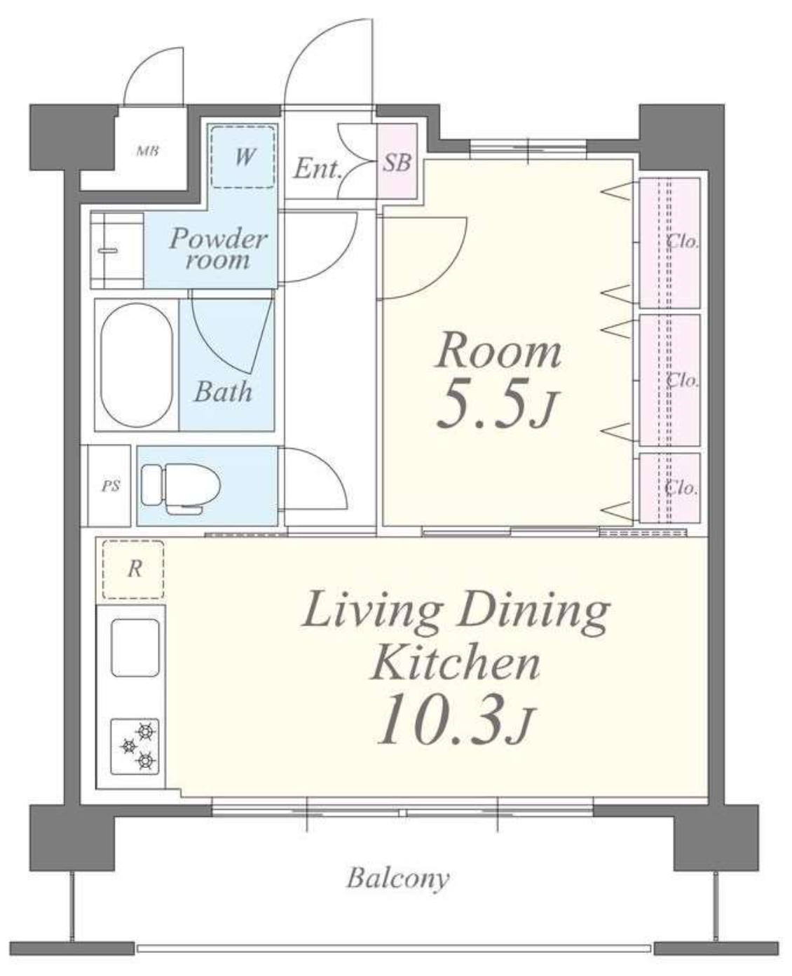 ヒルフォート常盤　603号室　間取り