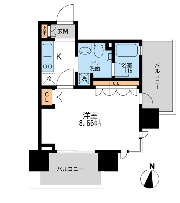 アーデン清澄白河　805号室　間取り