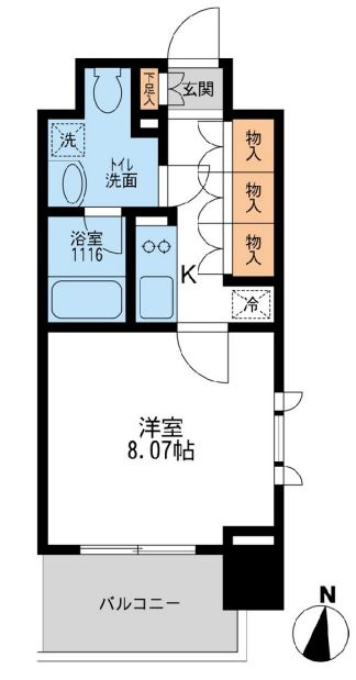 アーデン清澄白河　1304号室　間取り