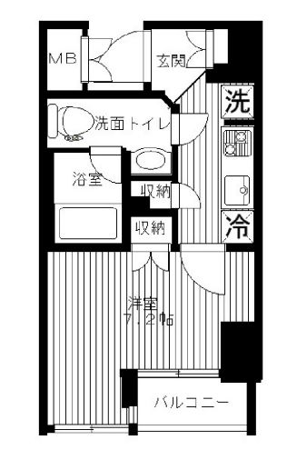 セリーズ門前仲町　101号室　間取り