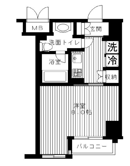 セリーズ門前仲町　404号室　間取り