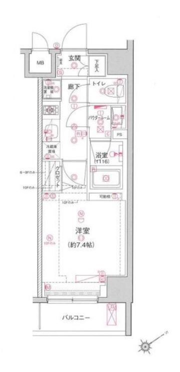 アルテシモシェルト　706号室　間取り