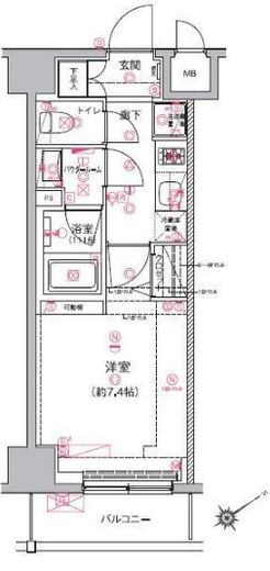 アルテシモシェルト　805号室　間取り