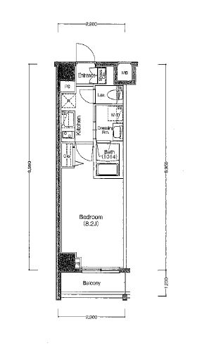 ボアビスタ門前仲町　206号室　間取り