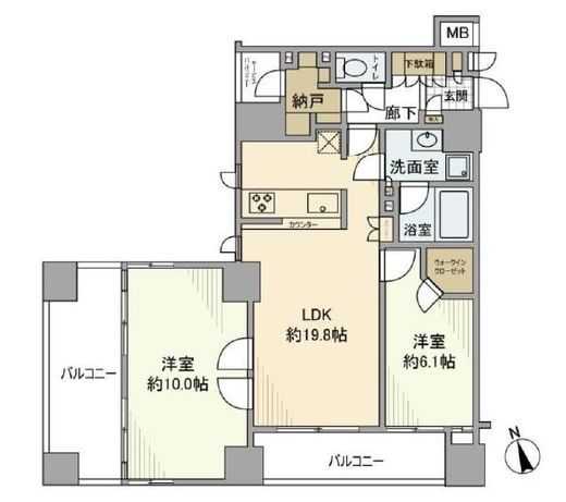 アスコットパーク東京八丁堀　901号室　間取り