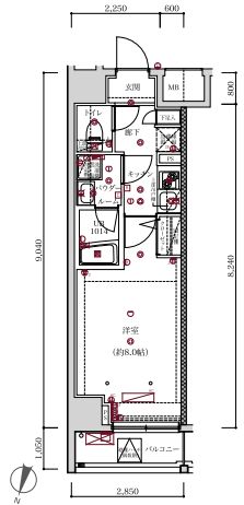 スパシエトラッド門前仲町　304号室　間取り