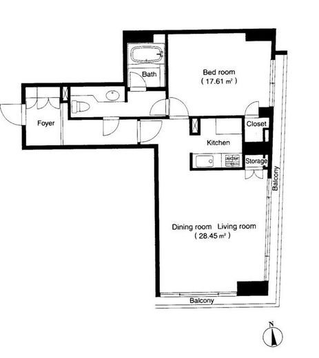 グリーンコート麻布十番　301号室　間取り