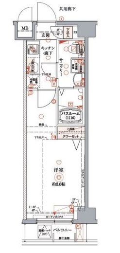 クレヴィスタ豊洲ベイサイド　106号室　間取り