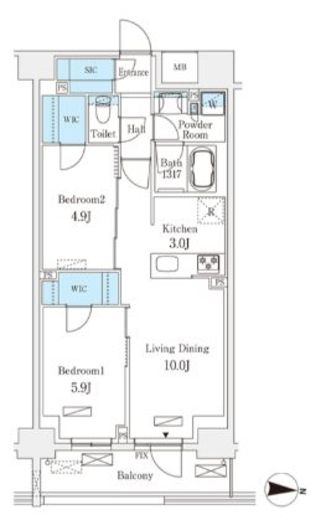フロンティアレジデンス錦糸公園　204号室　間取り