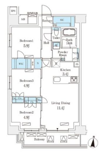 フロンティアレジデンス錦糸公園　223号室　間取り