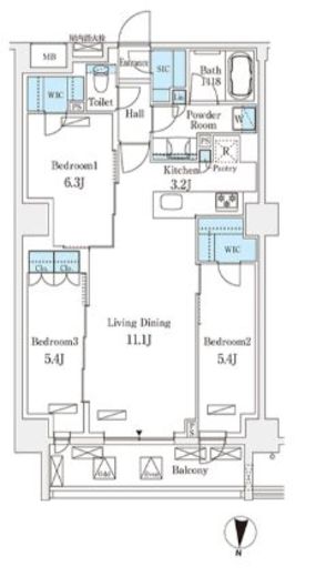 フロンティアレジデンス錦糸公園　401号室　間取り