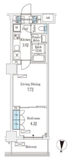 フロンティアレジデンス錦糸公園　402号室　間取り