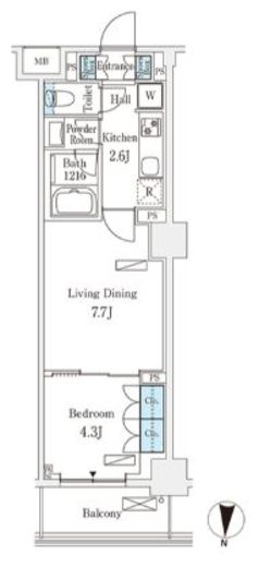 フロンティアレジデンス錦糸公園　405号室　間取り