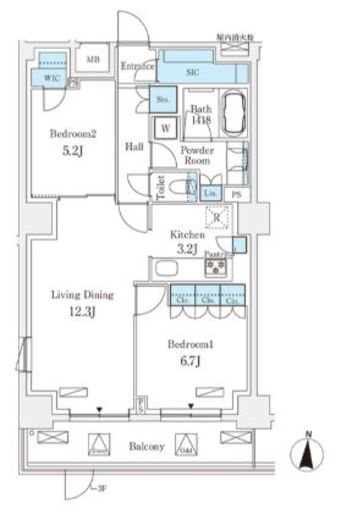フロンティアレジデンス錦糸公園　413号室　間取り