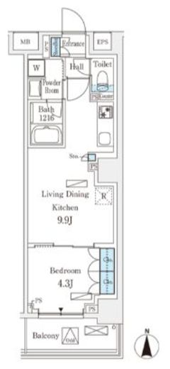 フロンティアレジデンス錦糸公園　425号室　間取り