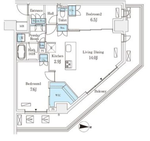 フロンティアレジデンス錦糸公園　426号室　間取り